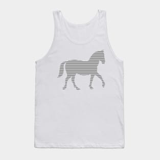 Horse - strips - gray and white. Tank Top